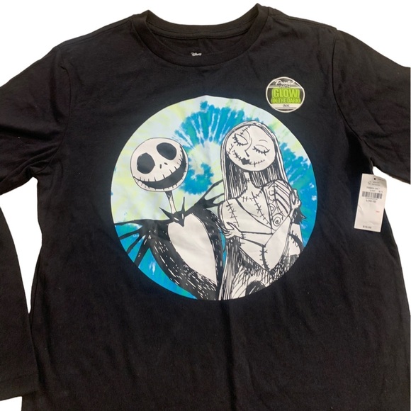 Disney | Tim Burtons The Nightmare Before Christmas Size Large Black Long Sleeve - Picture 2 of 9